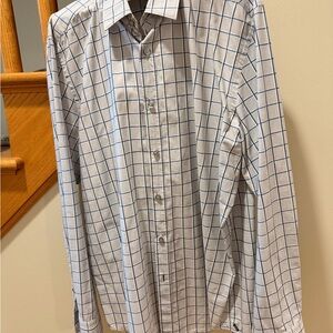 Hugo Boss Men’s XL Button-Down Shirt | Blue Windowpane Check | Cotton